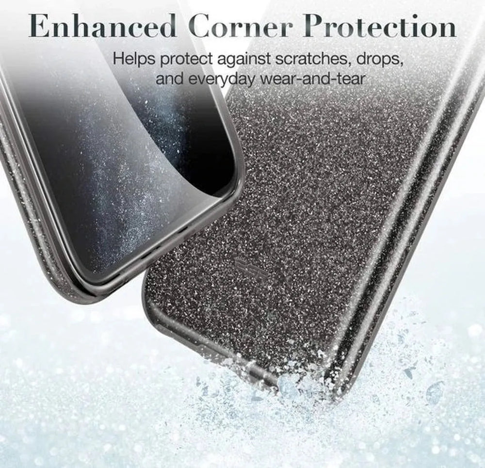 Samsung Galaxy S21 Ultra Hoesjes – Siliconen TPU Backcover – Glitter BlingBling – Schokbestendig – Zwart-Ilumina Benelux