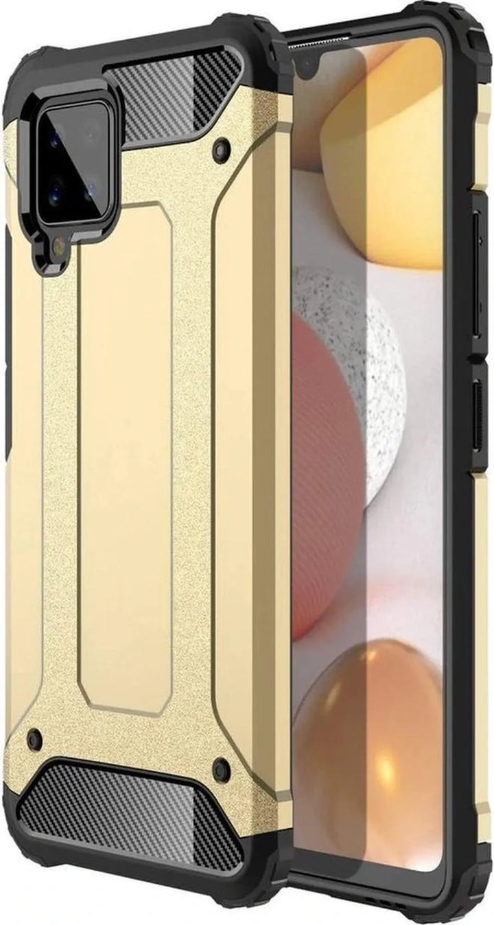 Samsung Galaxy A42 4G Hoesjes – Armor Hybrid Backcover – Schokbestendig – Goud-Ilumina Benelux