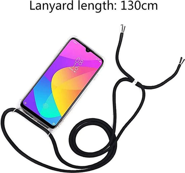 Samsung Galaxy A32 5G Hoesjes – Backcover met Koord – Schokbestendig – Schouder/Nek Draagriem – Zwart-Ilumina Benelux
