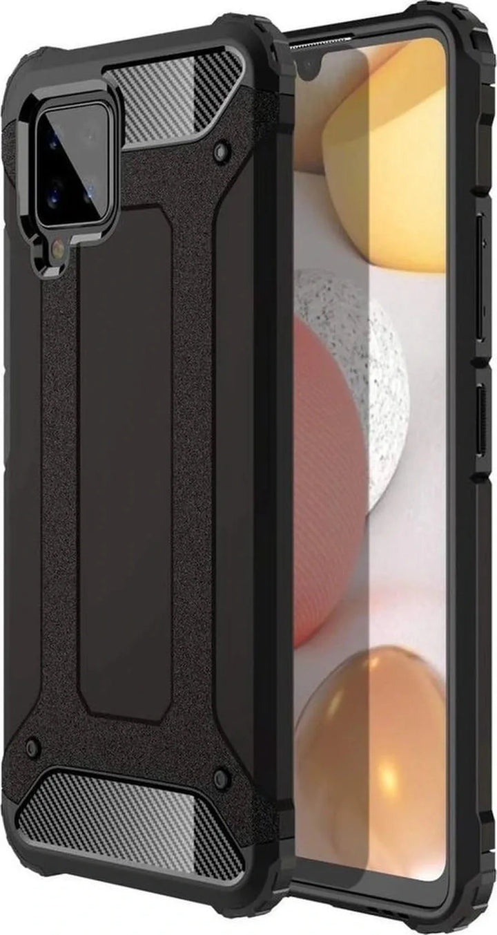 Samsung Galaxy A42 4G Hoesjes – Armor Hybrid Backcover – Schokbestendig – Zwart-Ilumina Benelux