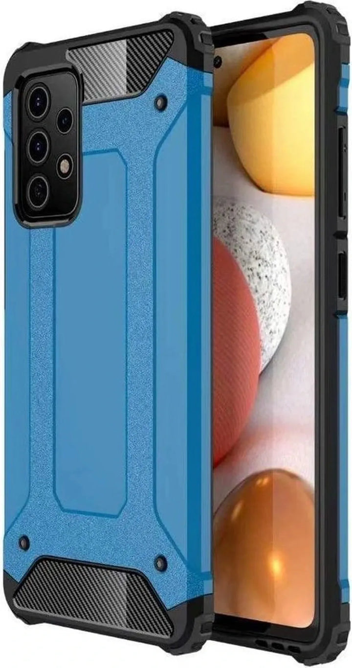 Samsung Galaxy A32 4G Hoesjes – Armor Hybrid Backcover – Schokbestendig – Blauw-Ilumina Benelux