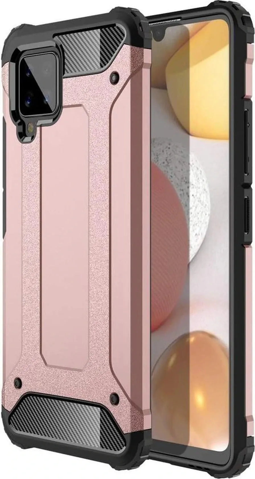 Samsung Galaxy A42 4G Hoesjes – Armor Hybrid Backcover – Schokbestendig – Roségoud-Ilumina Benelux