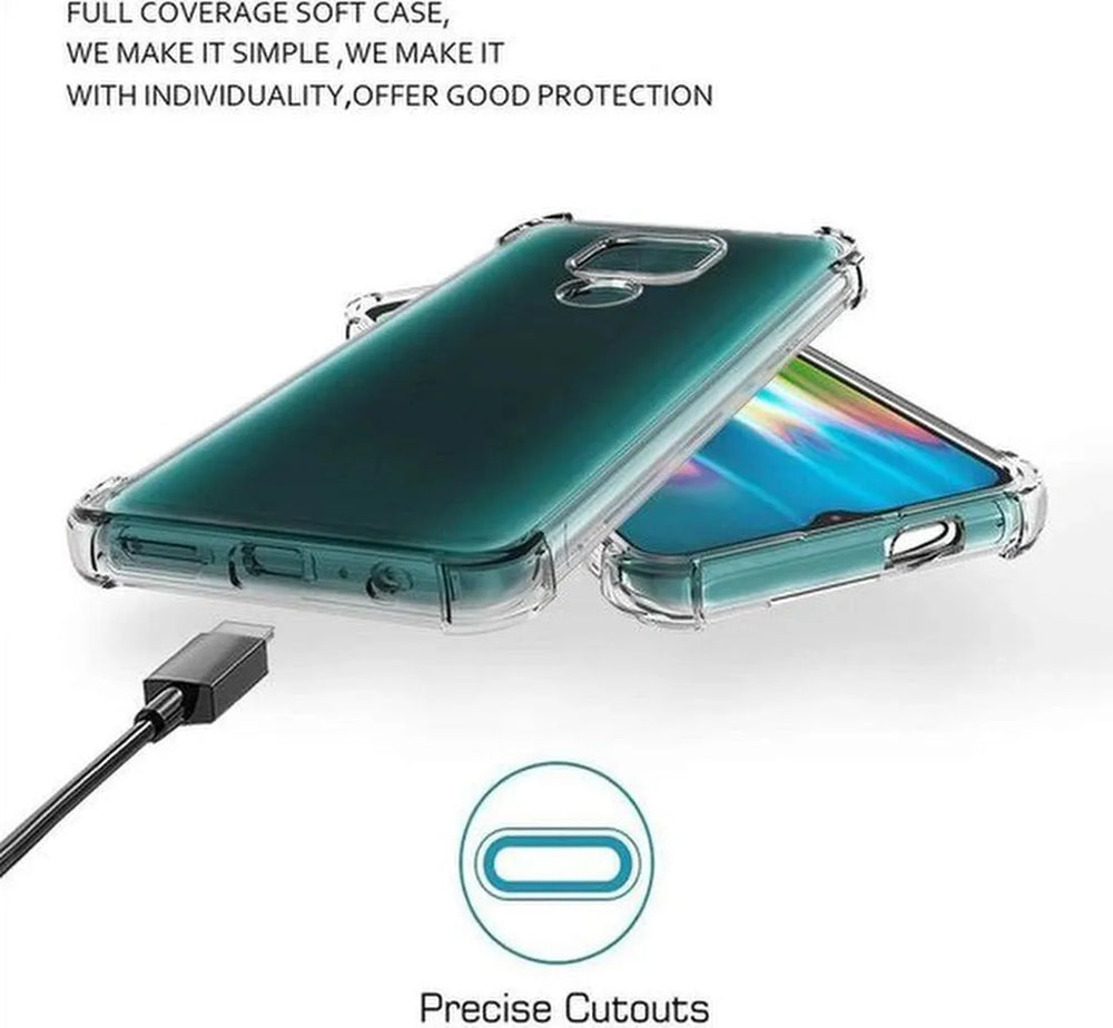 Motorola Moto G9 Play/E7 Plus Hoesjes – Siliconen Backcover – Schokbestendig – Transparant + 2x Screenprotector-Ilumina Benelux