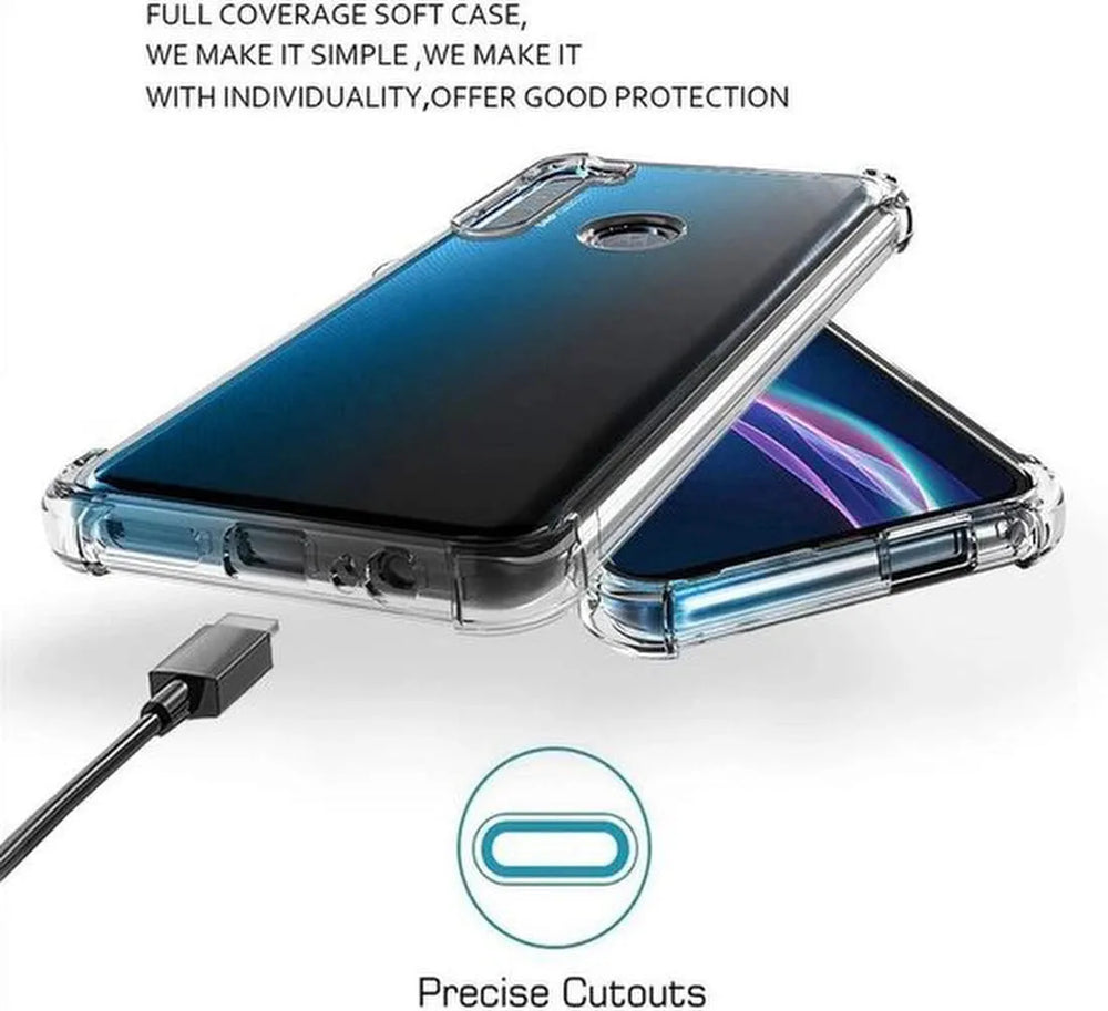 Motorola Moto One Fusion Plus Hoesjes – Siliconen Backcover – Schokbestendig – Transparant – Inclusief Screenprotector-Ilumina Benelux