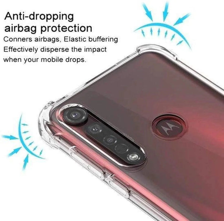 Motorola Moto G8 Plus Hoesjes – Siliconen Backcover – Schokbestendig – Transparant + 2x Screenprotector-Ilumina Benelux