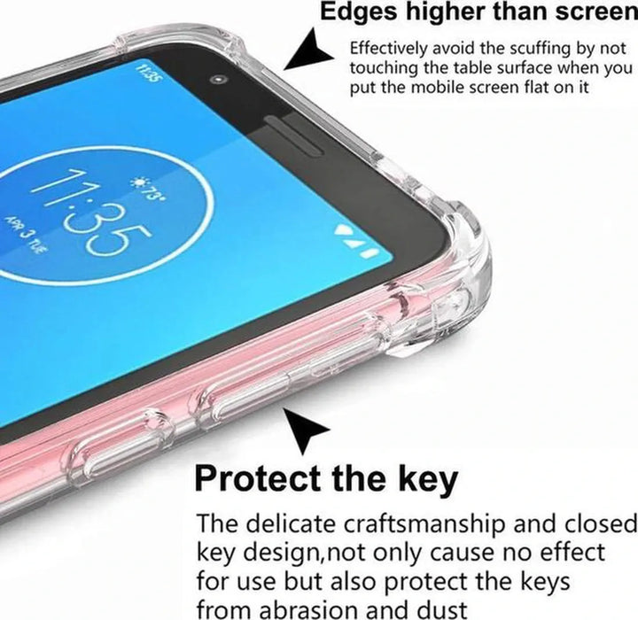 Motorola Moto E6 Hoesjes – Siliconen Backcover – Schokbestendig – Transparant – Incl. 2x Screenprotector-Ilumina Benelux