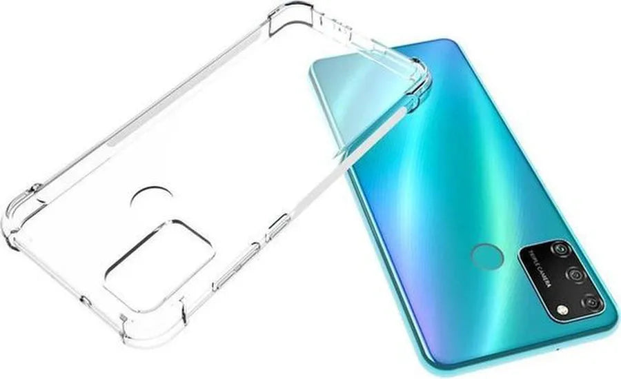 Huawei P Smart S 2020 Hoesjes – Siliconen Backcover – Schokbestendig Bumper – Transparant + Gehard Glas Screenprotector-Ilumina Benelux