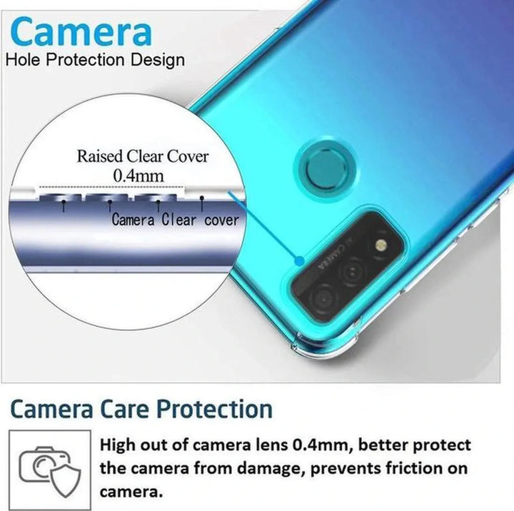 Huawei P Smart 2020 Hoesjes – Soft TPU Siliconen Backcover + 2x Screenprotector Gehard Glas – Transparant-Ilumina Benelux
