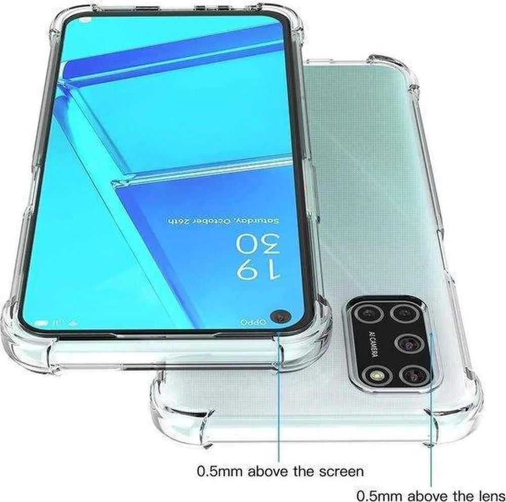 Oppo A52/A72/A92 Hoesjes – Siliconen Backcover – Schokbestendig Bumper – Transparant + Gehard Glas Screenprotector-Ilumina Benelux