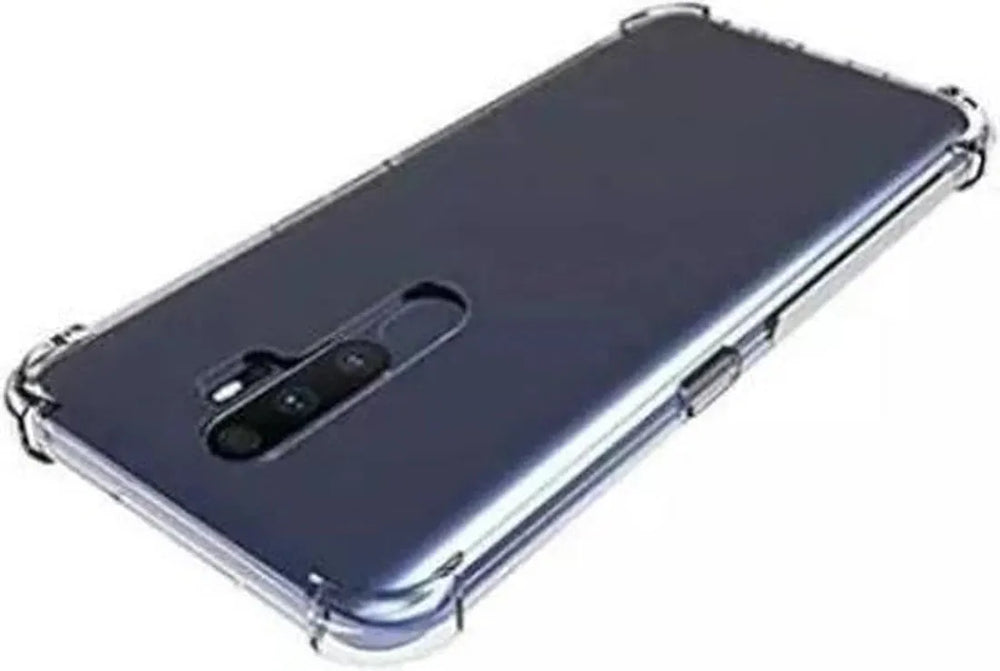 Oppo A5 2020/A9 2020 Hoesjes – Siliconen Backcover – Schokbestendig Bumper – Transparant + Gehard Glas Screenprotector-Ilumina Benelux