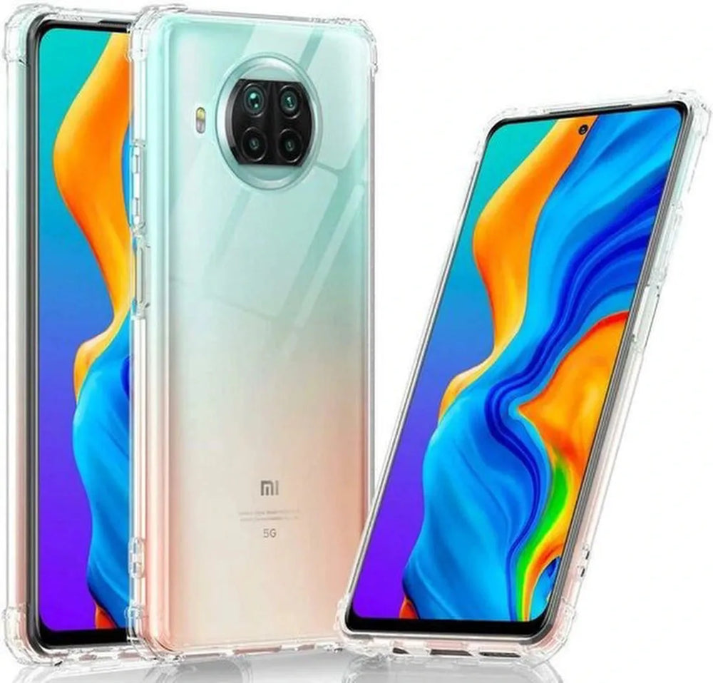 Xiaomi Redmi Note 9T Hoesjes – Siliconen Backcover – Schokbestendig Bumper – Transparant – 2x Screenprotector Gehard Glas-Ilumina Benelux