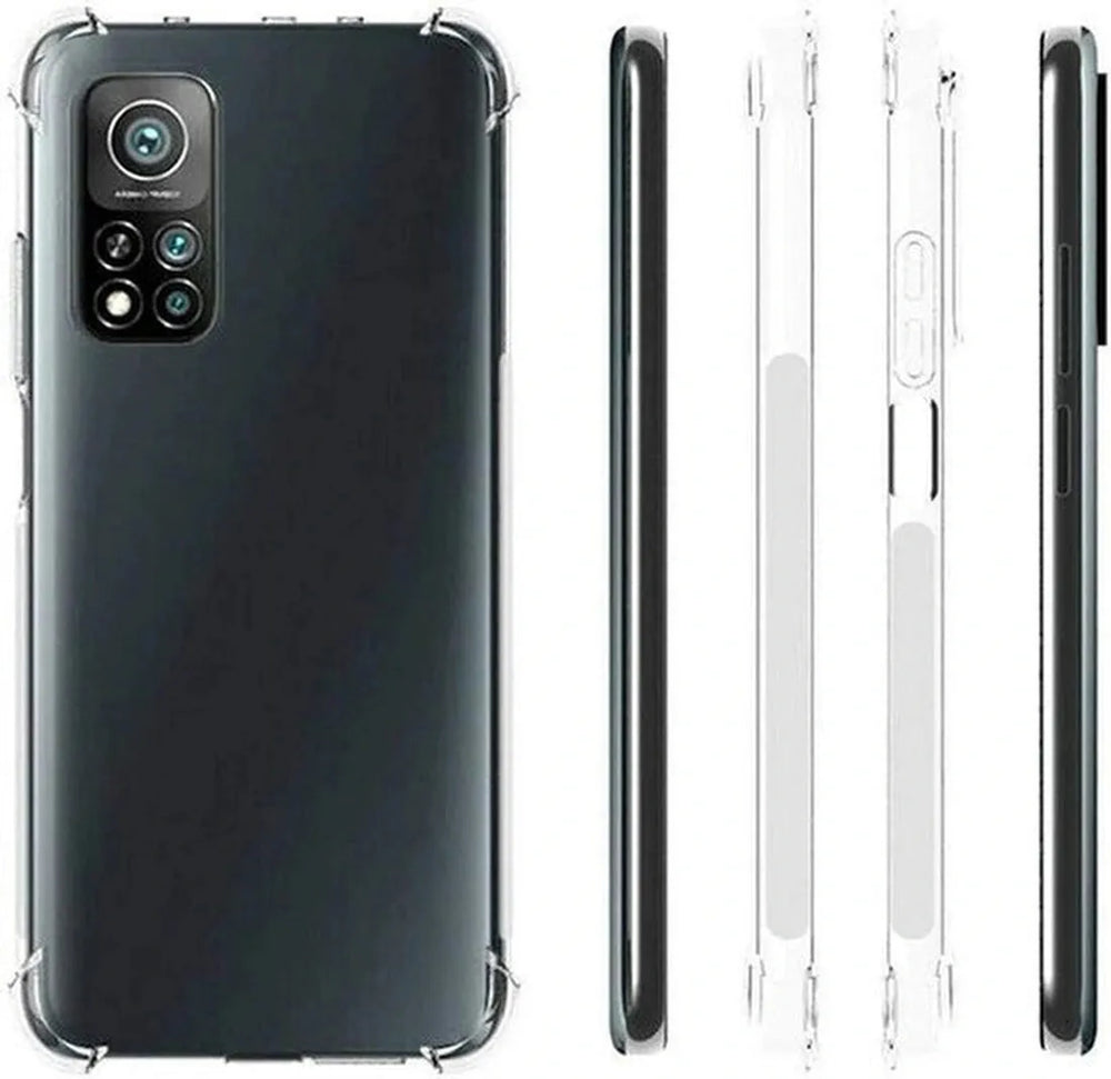 Xiaomi Mi 10T/10T Pro 5G Hoesjes – Siliconen Backcover – Schokbestendig Bumper – Transparant – 2x Gehard Glas Screenprotector-Ilumina Benelux