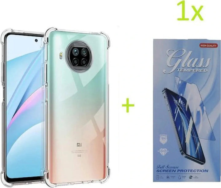 Xiaomi Mi 10T Lite 5G Hoesjes – Siliconen Backcover – Schokbestendig Bumper – Incl. Gehard Glas Screenprotector – Transparant-Ilumina Benelux