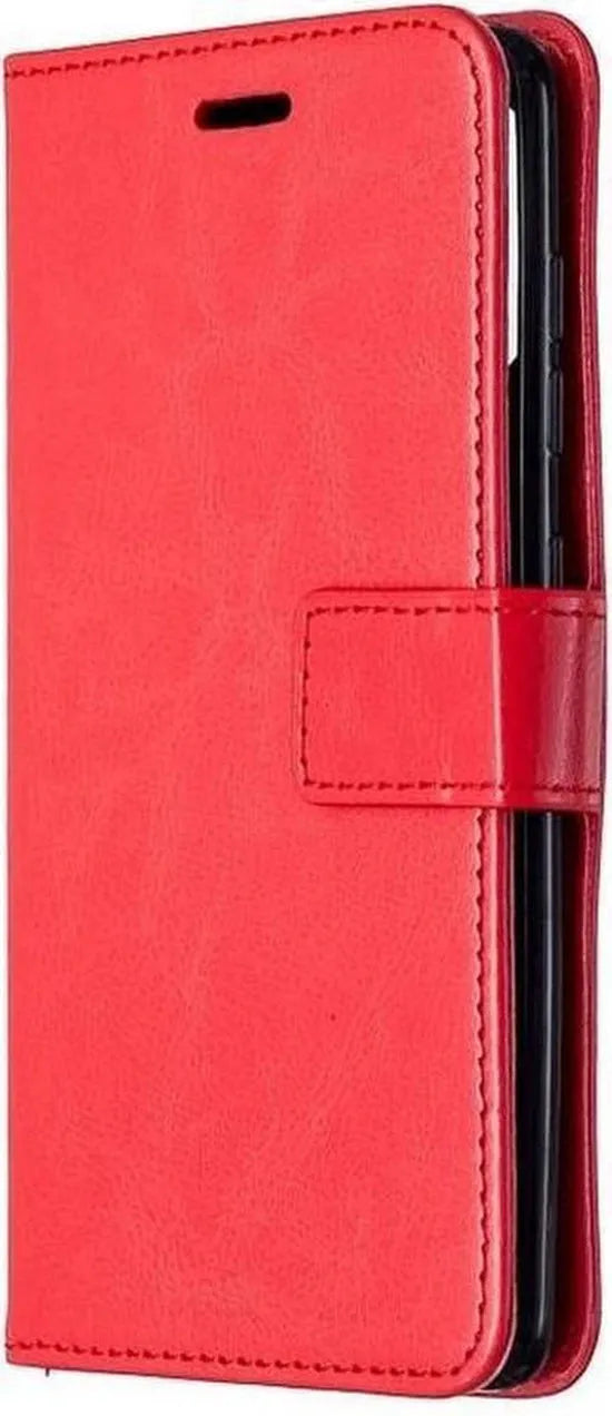 Samsung Galaxy A32 4G Hoesjes – Bookcase Portemonnee – Pasjeshouder – Inclusief Gehard Glas Screenprotector – Rood-Ilumina Benelux