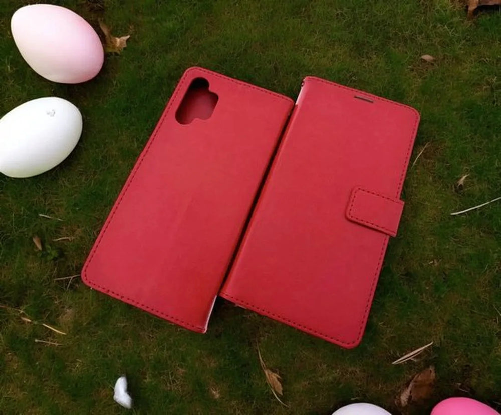 Samsung Galaxy A32 4G Hoesjes – Portemonnee Hoes – Pasjeshouder – Magneetsluiting – Rood-Ilumina Benelux