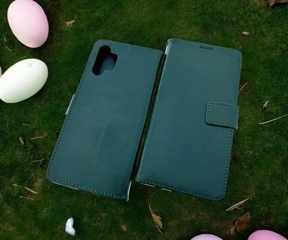 Samsung Galaxy A32 4G Hoesjes – Portemonnee Hoes – Magneetsluiting – 3x Gehard Glas Screenprotector – Groen-Ilumina Benelux