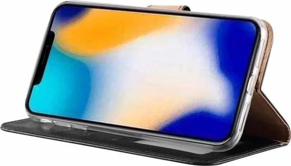 Samsung Galaxy Xcover 5 Hoesjes – Portemonnee Bookcase – Magneetsluiting – 1x Gehard Glas Screenprotector – Zwart-Ilumina Benelux