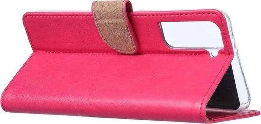 Oppo Find X3 Lite Hoesjes – Bookcase Portemonnee Hoes – Pasjeshouder – Inclusief Screenprotector – Roze-Ilumina Benelux