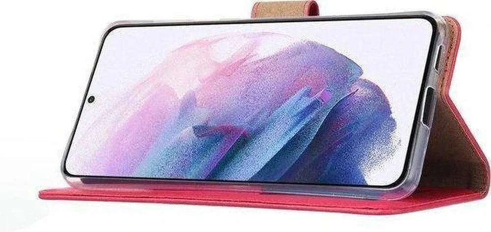 Oppo Find X3 Lite Hoesjes – Bookcase Portemonnee Hoes – Pasjeshouder – Inclusief Screenprotector – Roze-Ilumina Benelux