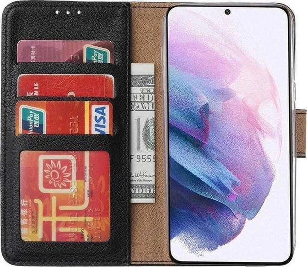 Oppo Find X3 Neo Hoesjes – Portemonnee Hoes – Pasjeshouder – 2x Screenprotector – Zwart-Ilumina Benelux