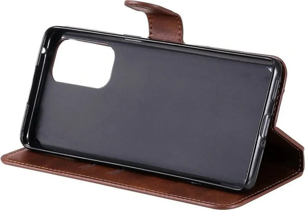 Oppo Find X3 Neo Hoesjes – Bookcase Portemonnee Hoes – Pasjeshouder – Magneetsluiting – Bruin-Ilumina Benelux