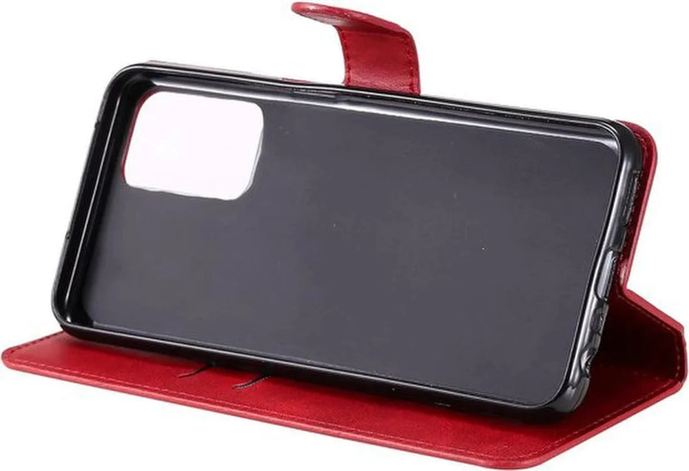 Oppo Find X3 Neo Hoesjes – Bookcase Portemonneehoes – Magneetsluiting – Inclusief 3x Screenprotector – Rood-Ilumina Benelux