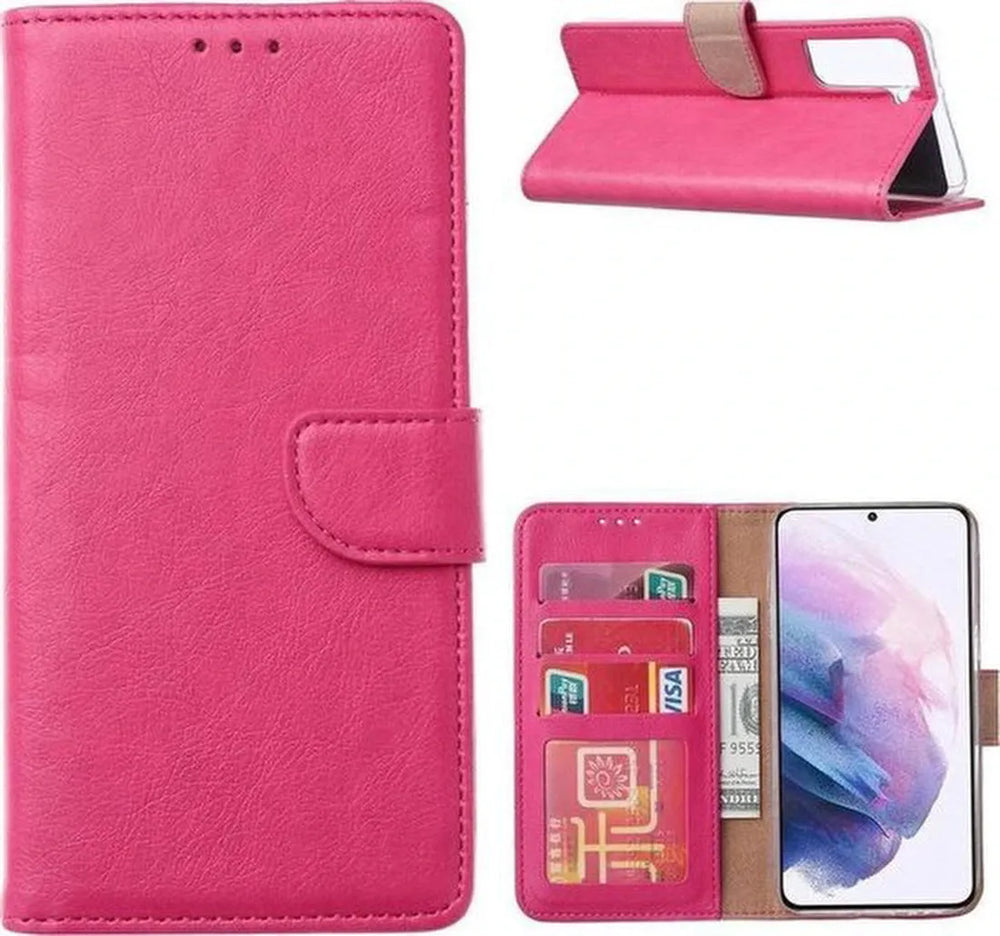 Oppo Find X3 Neo Hoesjes – Portemonnee Hoes – Pasjeshouder – 2x Screenprotector – Roze-Ilumina Benelux