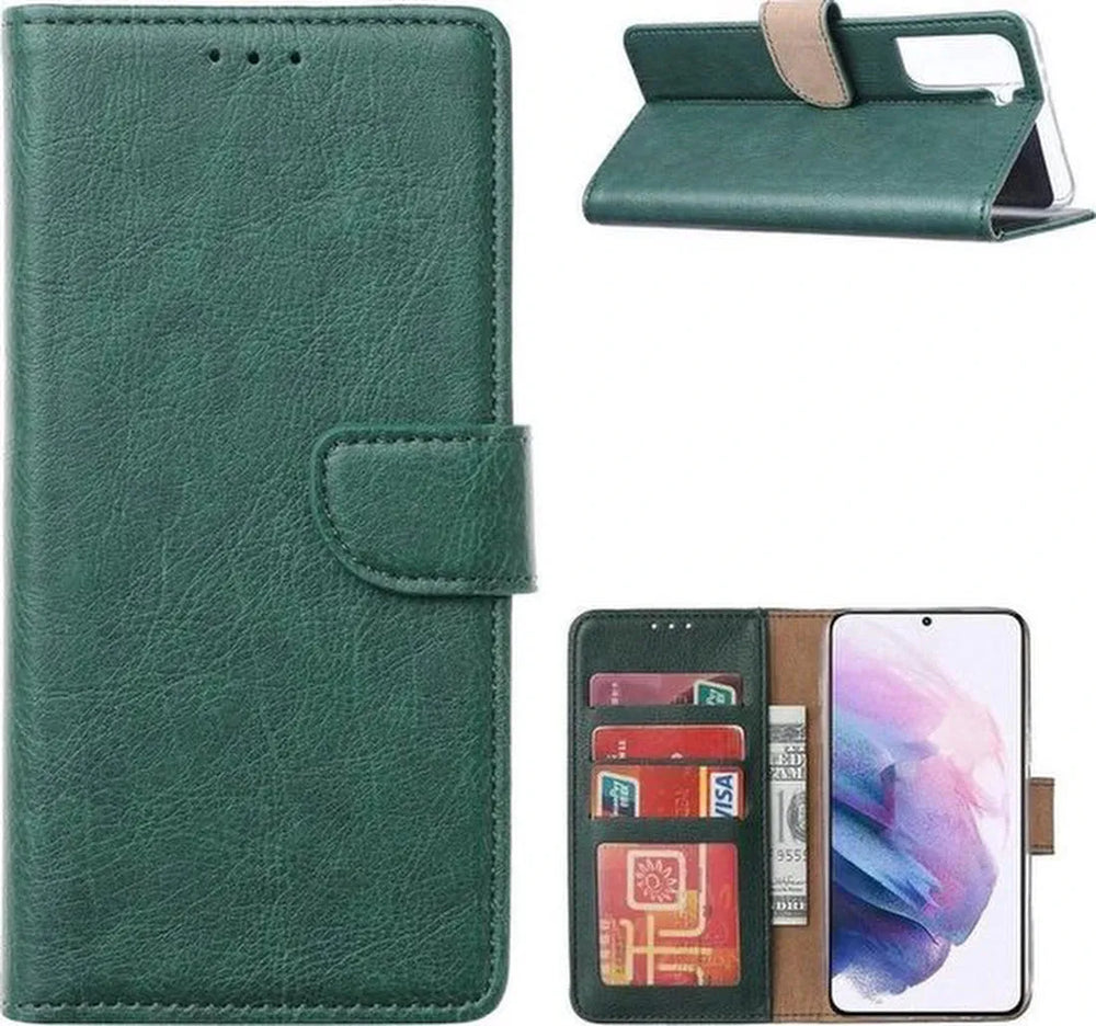 Oppo Find X3 Neo Hoesjes – Portemonnee Hoes – Pasjeshouder – Inclusief Screenprotector – Groen-Ilumina Benelux