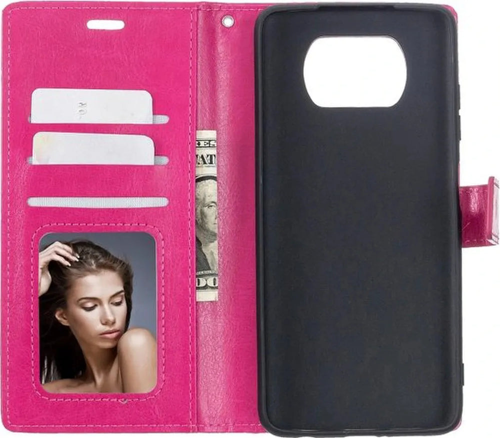 Xiaomi Poco X3 / X3 Pro Hoesjes – Portemonnee Bookcase – Pasjeshouder – Magneetsluiting – Roze-Ilumina Benelux
