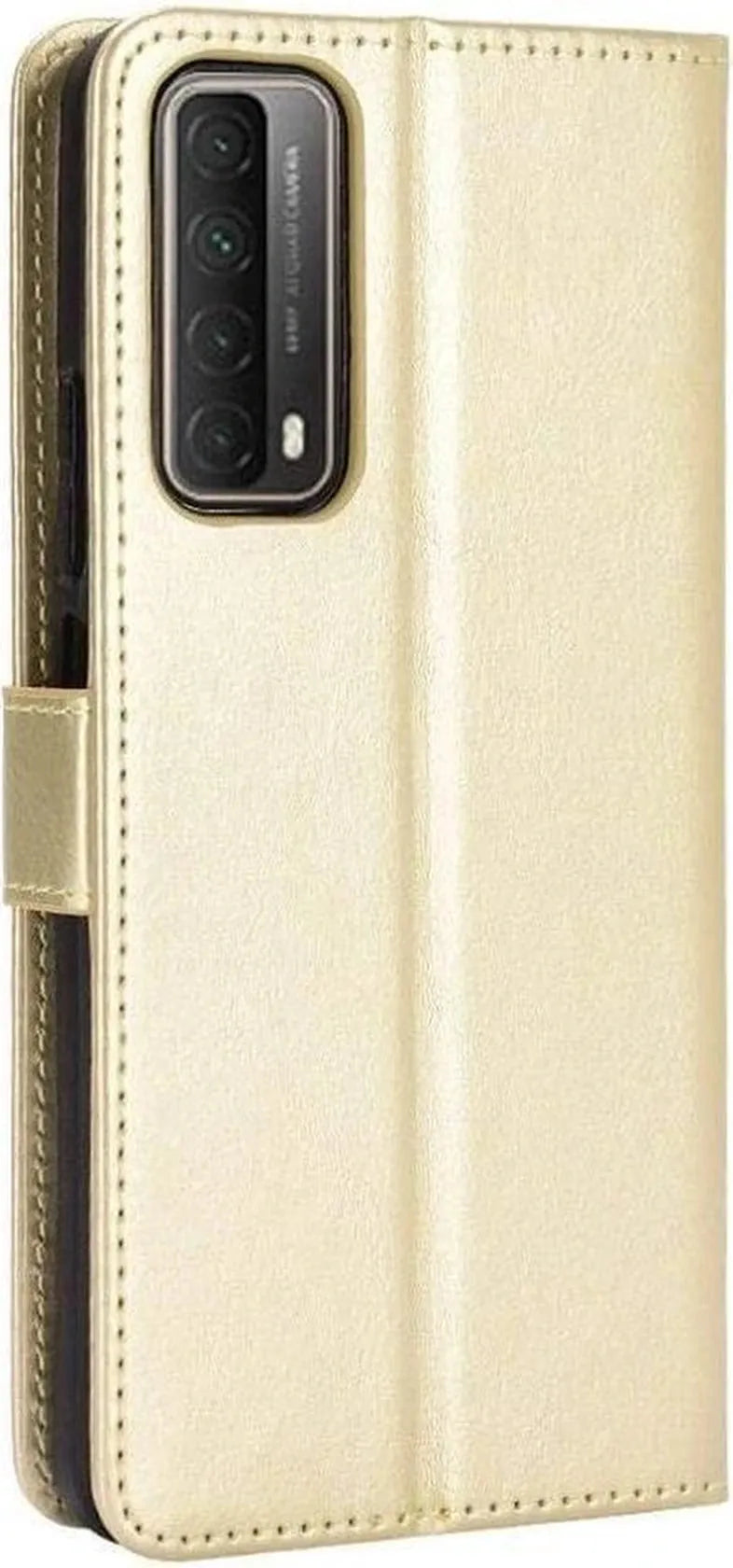 Huawei P Smart 2021 Hoesjes – Bookcase Portemonnee Hoes – Pasjeshouder – Magneetsluiting – Goud-Ilumina Benelux