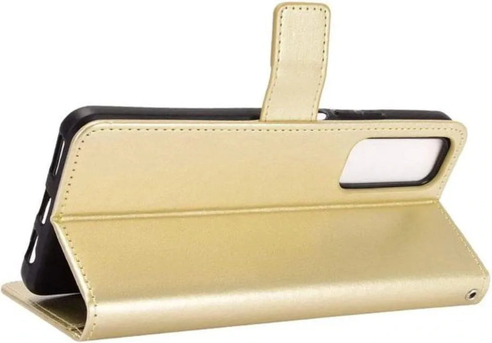 Huawei P Smart 2021 Hoesjes – Bookcase Portemonnee Hoes – Pasjeshouder – Magneetsluiting – Goud-Ilumina Benelux