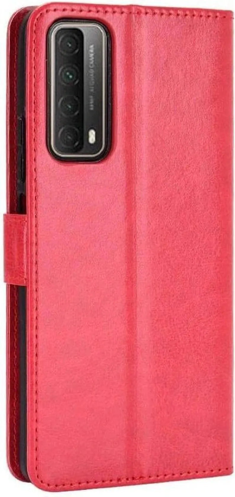 Huawei P Smart 2021 Hoesjes – Portemonnee Bookcase – Magneetsluiting – 2x Screenprotector – Rood-Ilumina Benelux