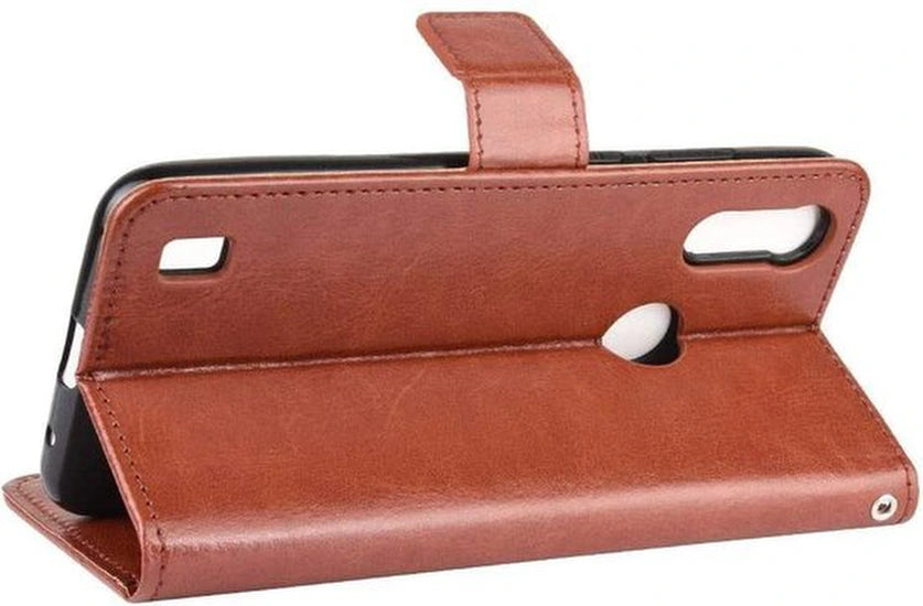 Motorola Moto E6i/E6S Hoesjes – Bookcase Portemonnee – Magneetsluiting – Inclusief Screenprotector – Bruin