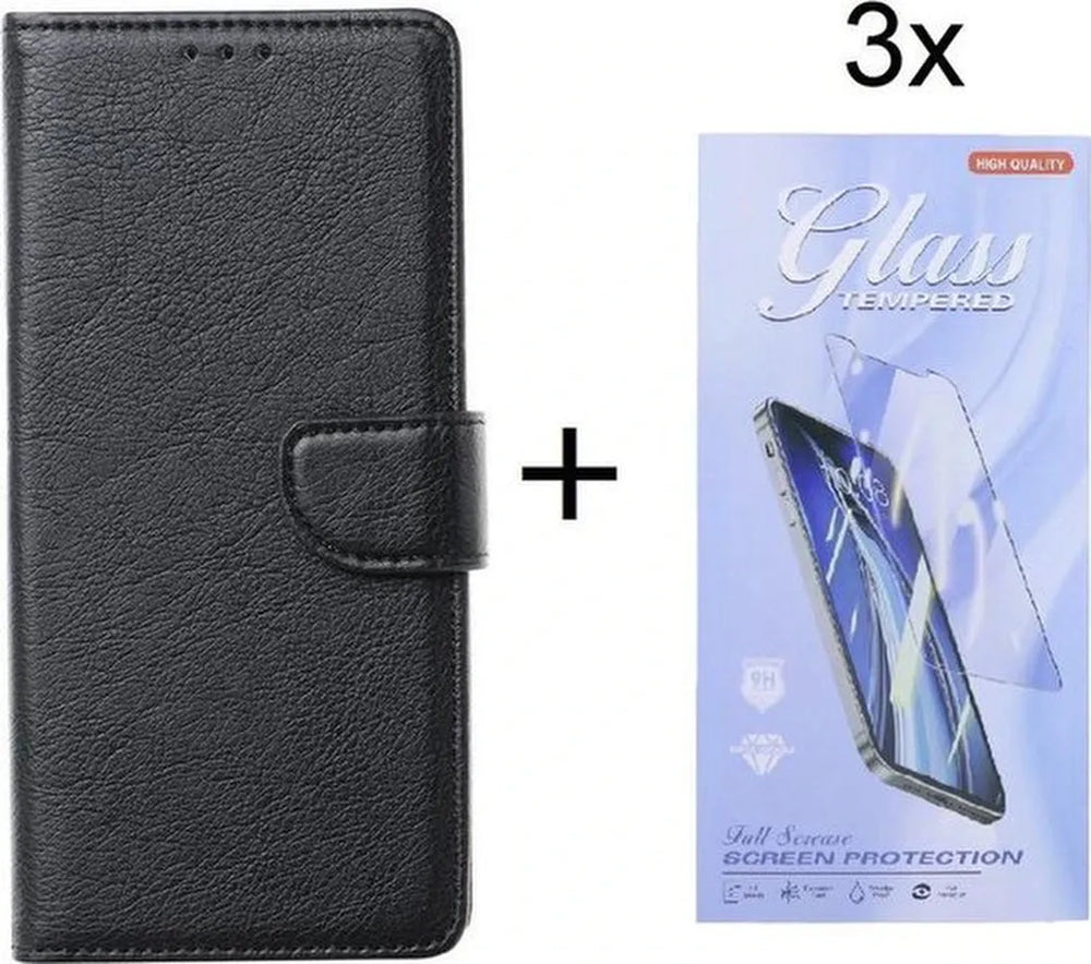Xiaomi Poco F3 Hoesjes – Portemonnee Hoes – Pasjeshouder – Inclusief 3x Screenprotector – Zwart-Ilumina Benelux