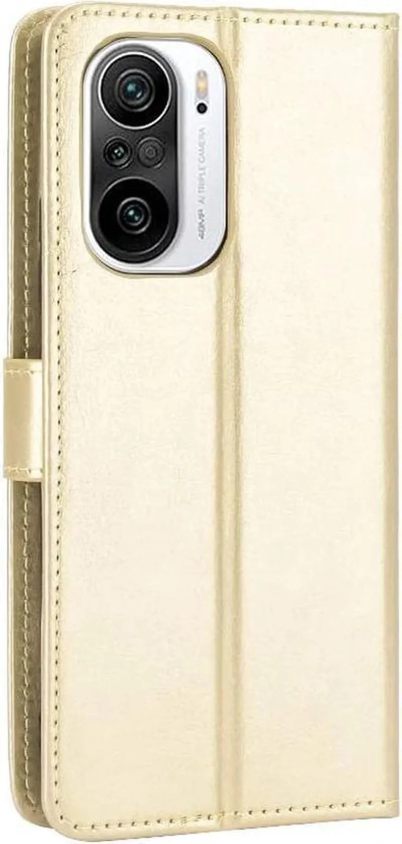 Xiaomi Poco F3 Hoesjes – Portemonnee Bookcase – Magneetsluiting – Inclusief Screenprotector – Goud-Ilumina Benelux