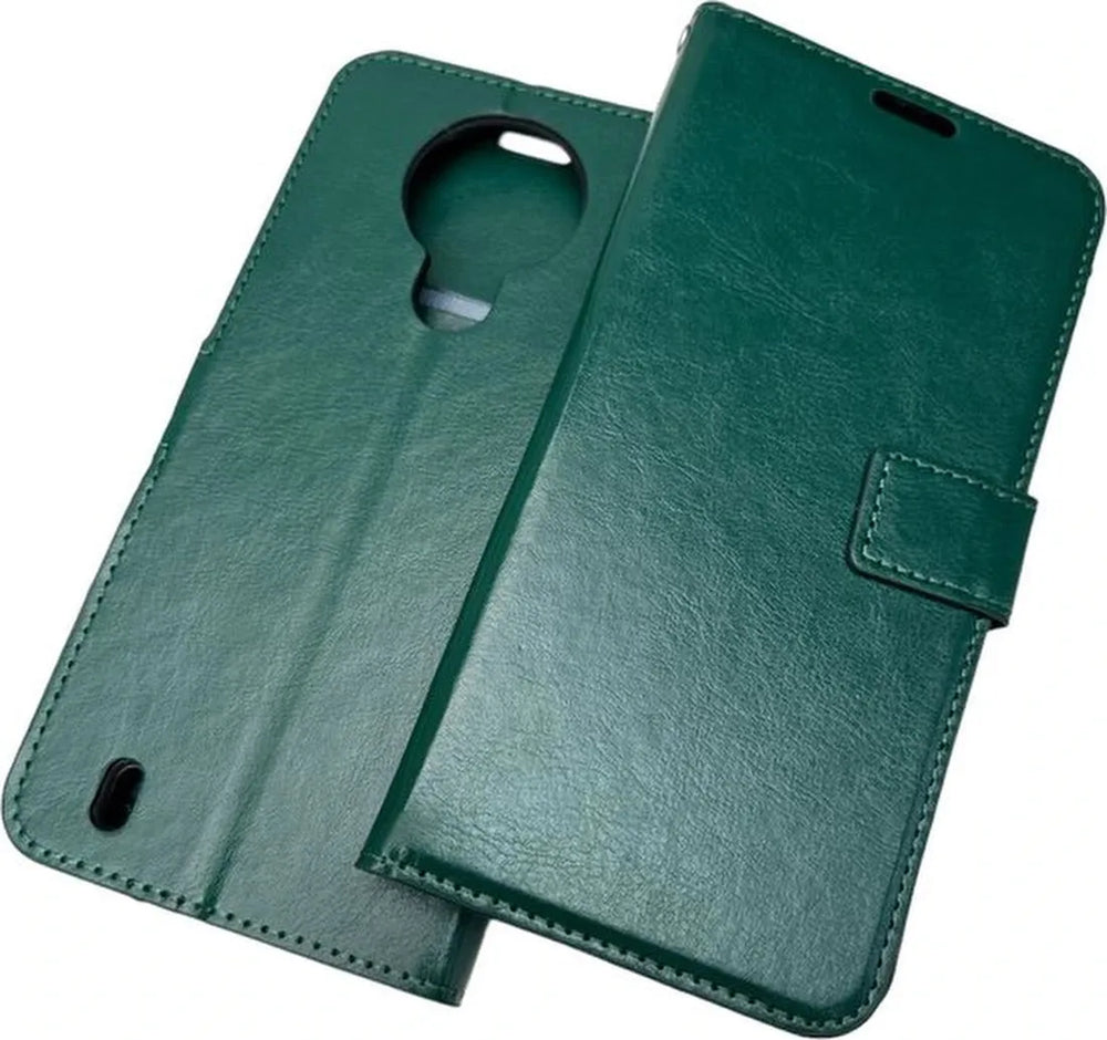 Nokia 1.4 Hoesjes – Bookcase Portemonnee Hoes – Pasjeshouder – Magneetsluiting – Groen-Ilumina Benelux