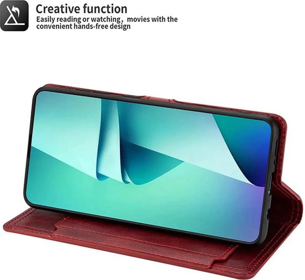 Samsung Galaxy S21 Ultra Hoesjes – Bookcase Portemonnee Hoes – Ritssluiting – 5 Pasjeshouder – Rood-Ilumina Benelux