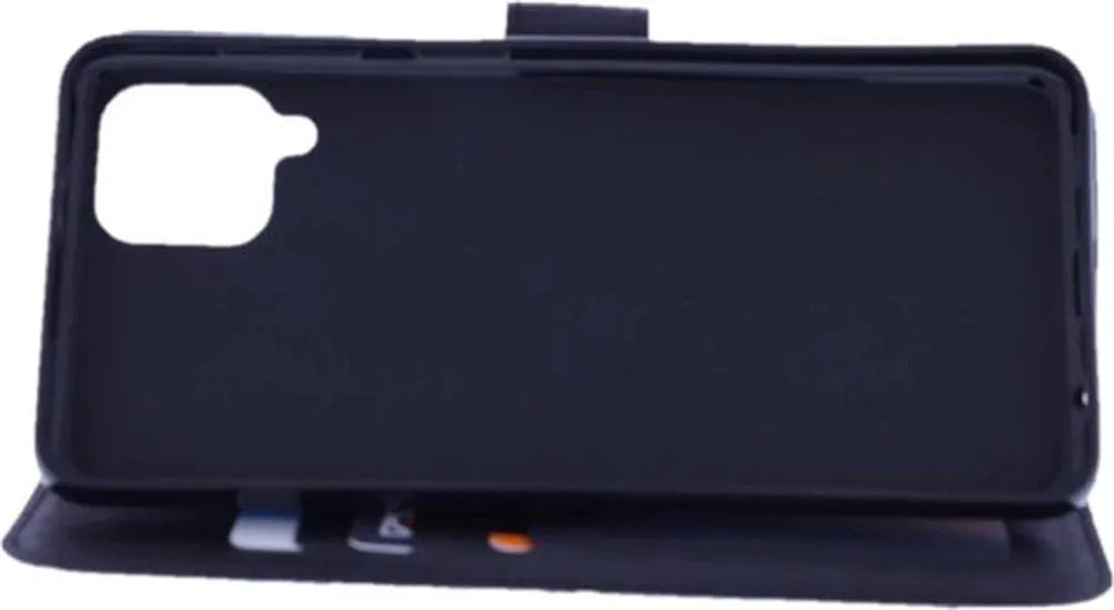 Samsung Galaxy A42 Hoesjes – Bookcase Portemonneehoes – Wolf Print – Pasjeshouder – Magneetsluiting – Zwart-Ilumina Benelux