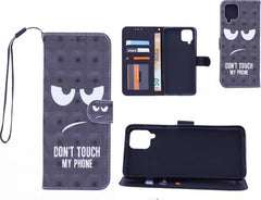 Samsung Galaxy A22 4G Hoesjes – Bookcase Portemonneehoes – Magneetsluiting – 3D Print Don't Touch My Phone – Zwart
