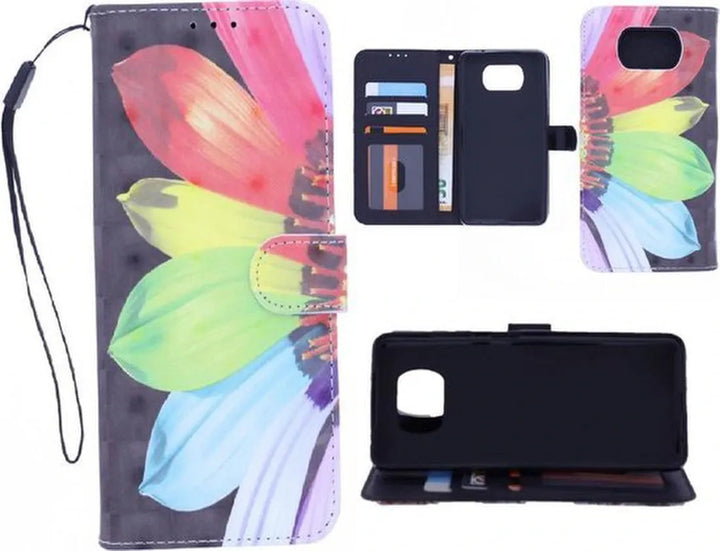 Nokia 2.4 Hoesjes – Bookcase Portemonnee Hoes – Magneetsluiting – Bloemenprint – Flower-Ilumina Benelux