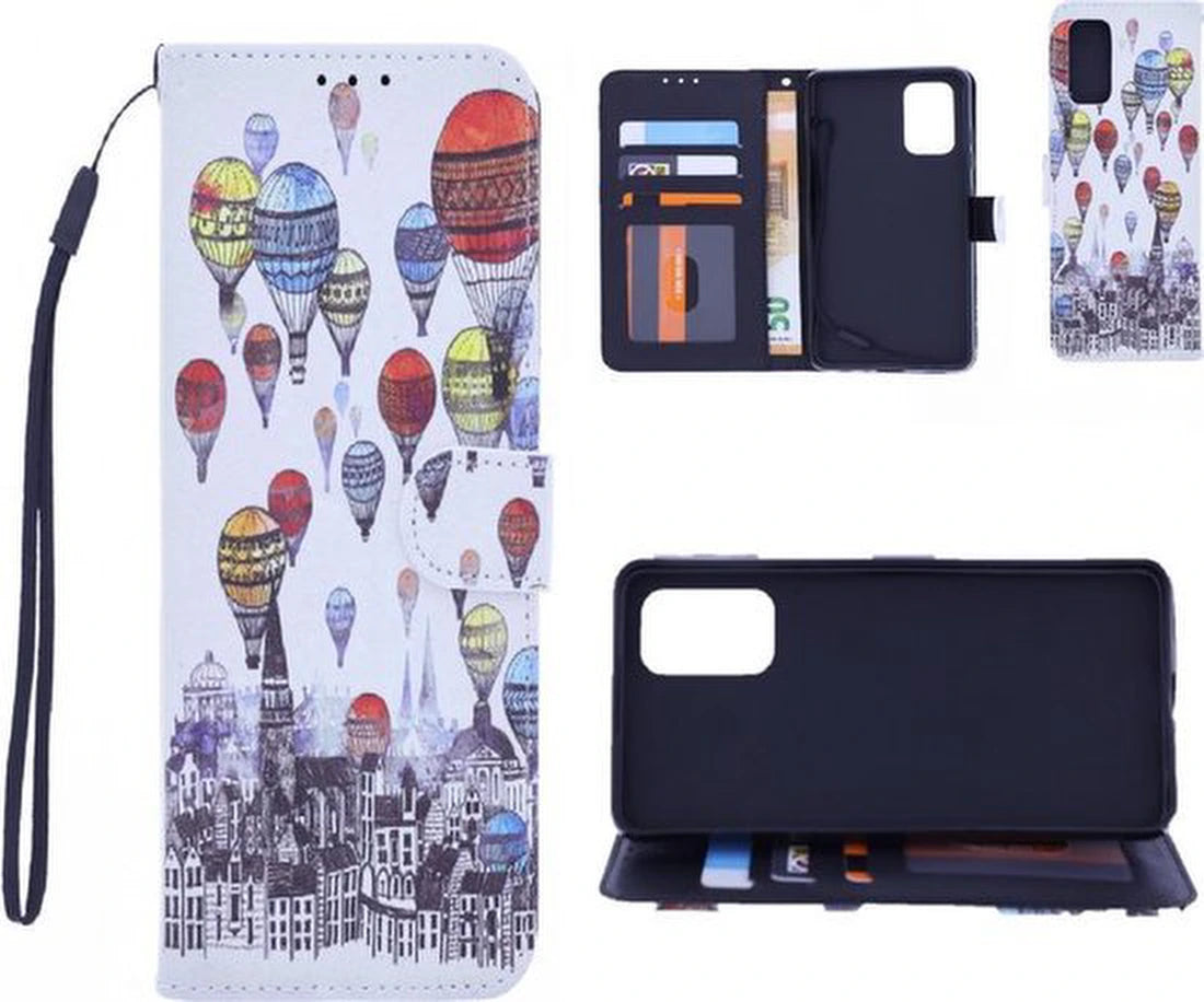 Motorola G10/G20/G30 Hoesjes – Bookcase Portemonnee Hoes – Magneetsluiting – Standfunctie – Air Balloon Print