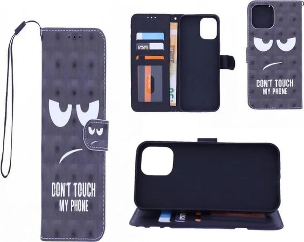 Motorola Moto G9 Power Hoesjes – 3D Print Backcover – Don't Touch My Phone – Zwart-Ilumina Benelux