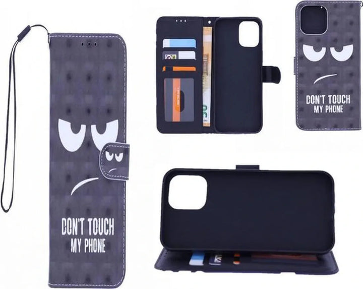 Motorola Moto G9 Power Hoesjes – 3D Print Backcover – Don't Touch My Phone – Zwart-Ilumina Benelux
