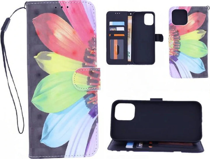 Oppo A73 5G Hoesjes – Bookcase Portemonnee Hoes – 3D Bloemenprint – Magneetsluiting – Flower Design-Ilumina Benelux