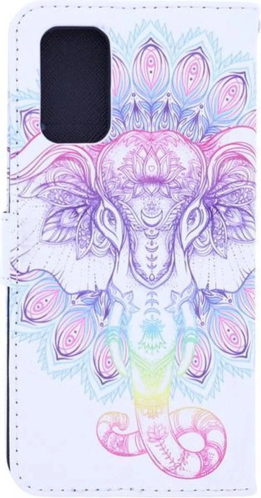 Oppo Find X2 Neo Hoesjes – Bookcase Portemonneehoes – Magneetsluiting – 3D Olifant Print-Ilumina Benelux