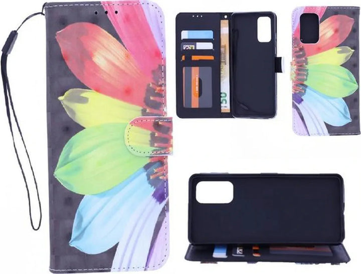 Oppo Find X2 Pro Hoesjes – Bookcase Portemonnee Hoes – 3D Bloemenprint – Magneetsluiting – Flower-Ilumina Benelux
