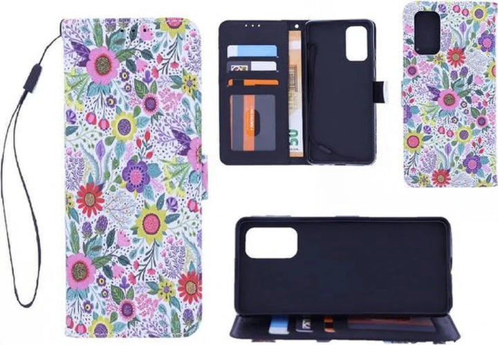 Oppo Find X2 Pro Hoesjes – Bookcase Portemonnee Hoes – Magneetsluiting – Bloemenprint – Multicolor-Ilumina Benelux