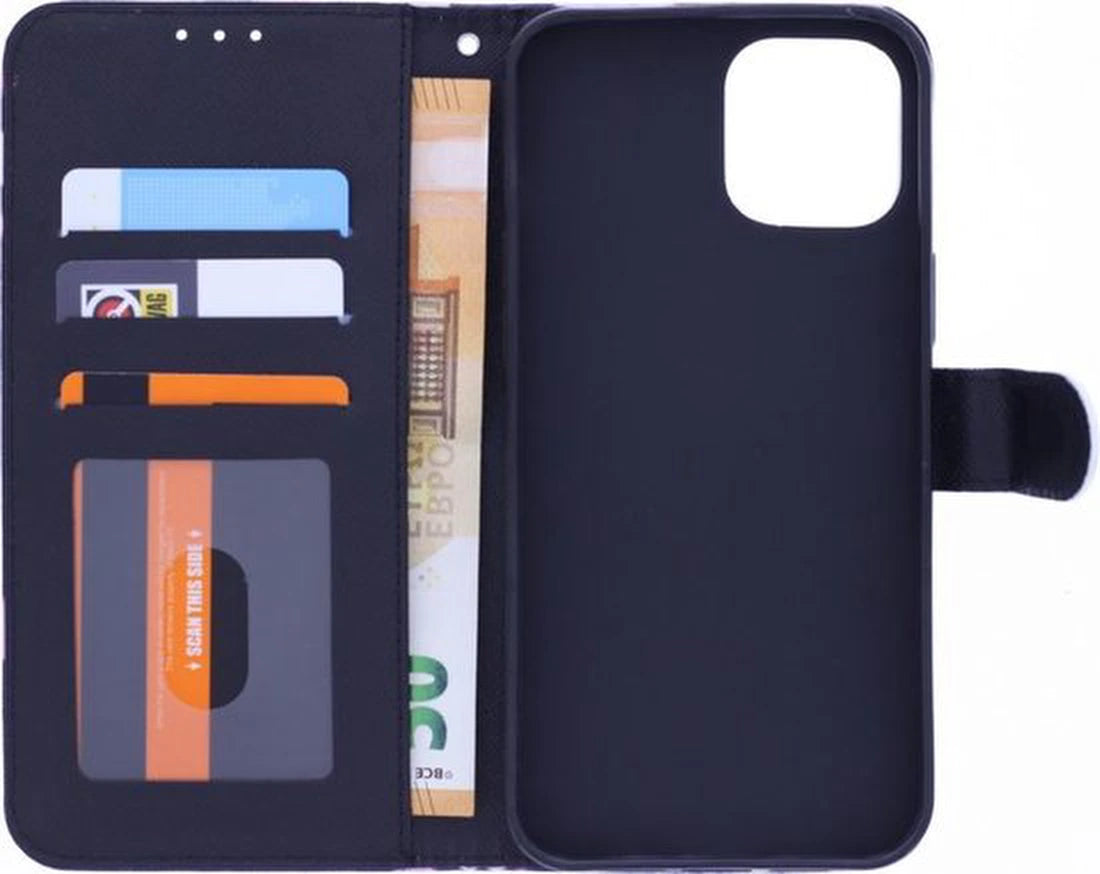 Samsung Galaxy A22 4G Hoesjes – Bookcase – Don't Touch My Phone Duck 3D Print – Met 2x Gehard Glas Screenprotector – Zwart