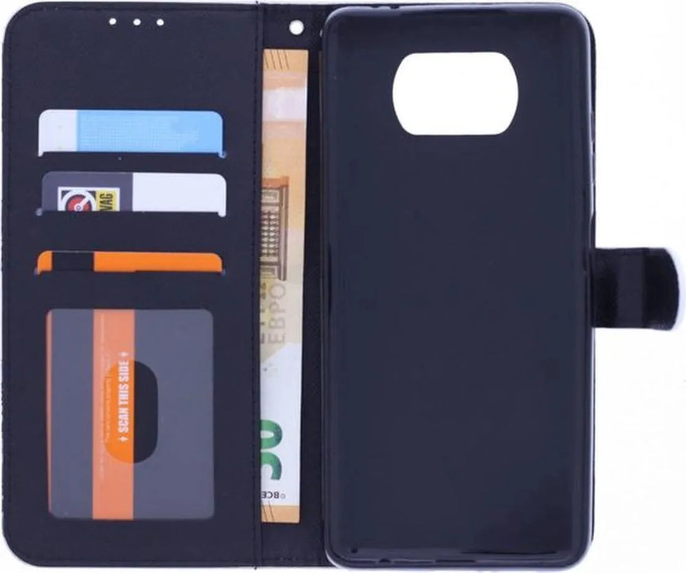 Nokia 5.4 / 3.4 Hoesjes – Bookcase Portemonnee Hoes – Smile Graffiti Print – Magneetsluiting – Met 2x Screenprotector-Ilumina Benelux