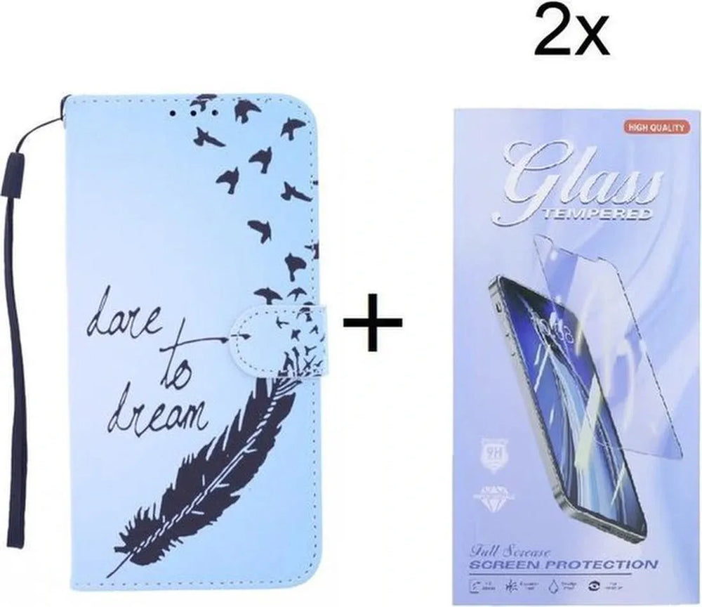 Xiaomi Mi 11 Lite Hoesjes – Bookcase – Love To Dream Print – Met 2x Screenprotector – Multicolor-Ilumina Benelux